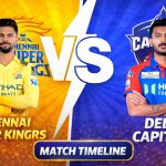 Chennai Super Kings VS Delhi Capitals timeline