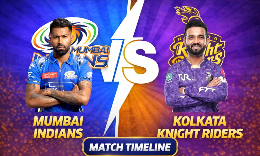 Mumbai Indians VS Kolkata Knight Riders timeline